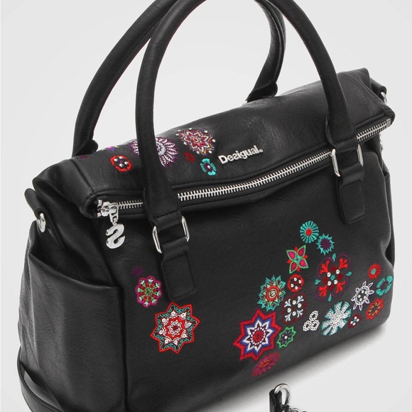Desigual Black Bols Nanit Loverty Floral Embroidered Bag – Pre-Owned - Picture 3 of 16